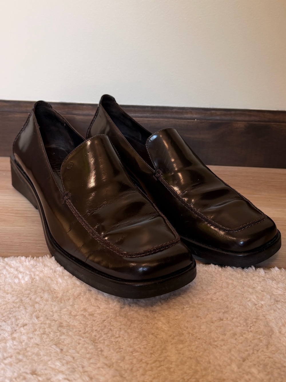 Cole Haan Women’s Slip-On Leather Loafers in Dark Brown